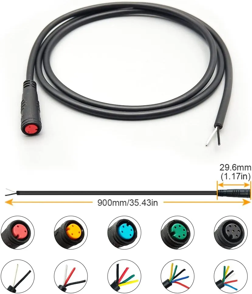 Ebike Extension Cable 2pin/3pin/4pin/5pin/6pin Julet Female/Male Single Head DIY Waterproof Line for Electric Motorbike Kit Light Throttle Ebrake Display