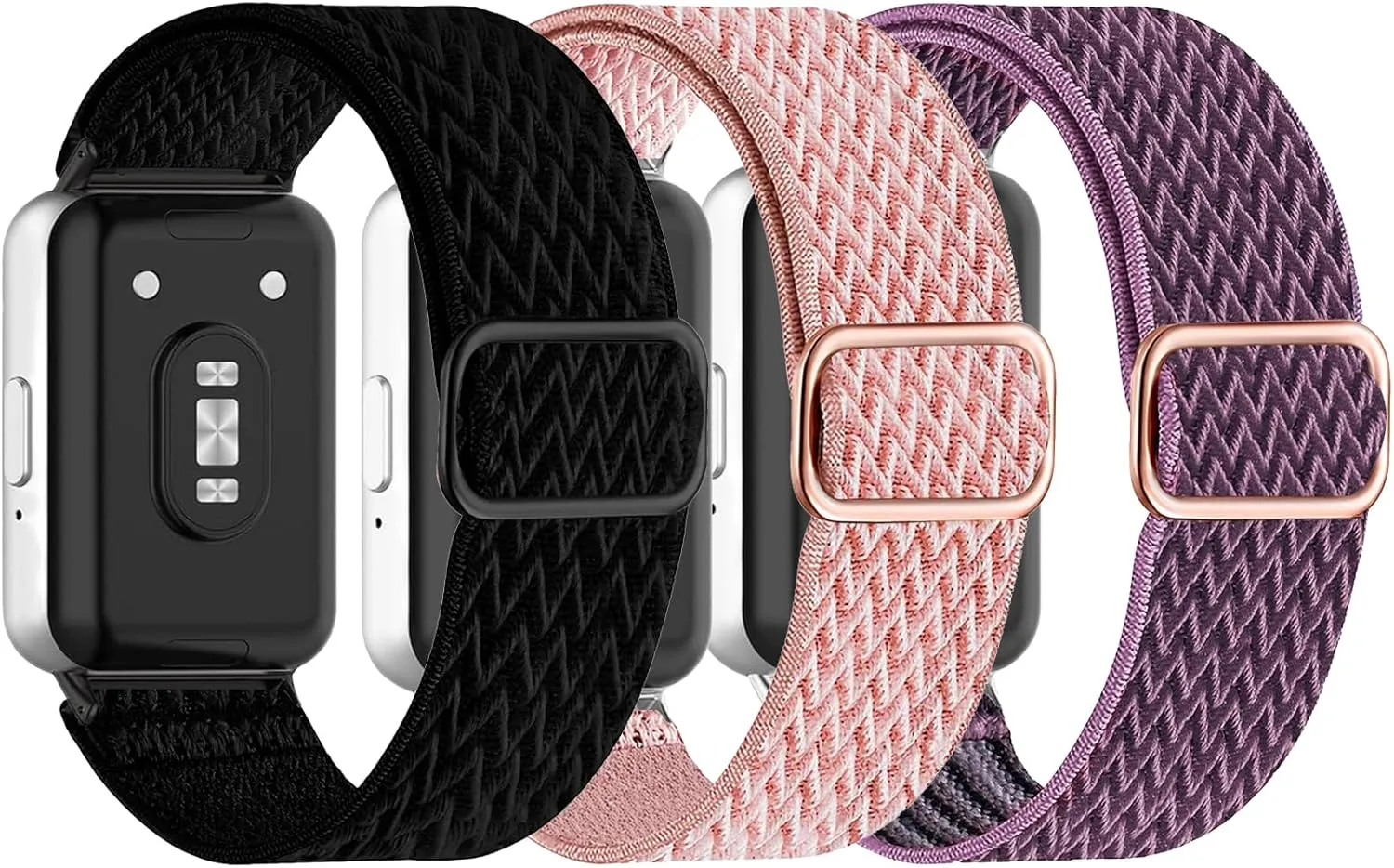 Elastic Nylon Bands Compatible with Samsung Galaxy Fit 3, Breathable Adjustable Stretchy Nylon Replacement Straps Wristbands for Galaxy Fit3 SM-R390 Watch Women Men