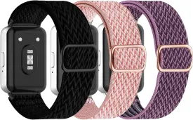 Elastic Nylon Bands Compatible with Samsung Galaxy Fit 3, Breathable Adjustable Stretchy Nylon Replacement Straps Wristbands for Galaxy Fit3 SM-R390 Watch Women Men