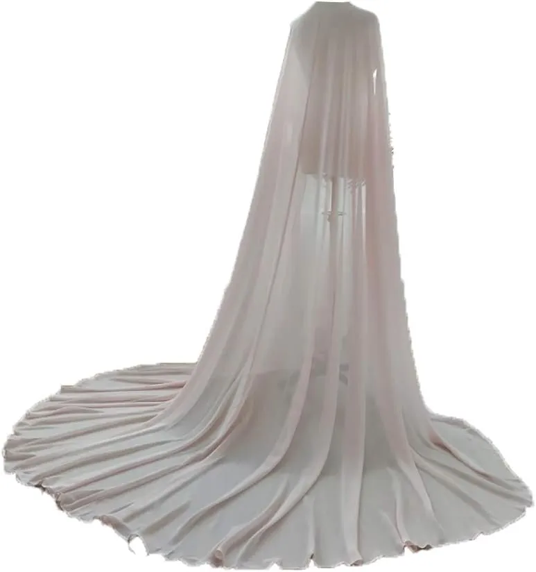 EllieHouse Women's Long Chiffon Bridal Cape Wedding Veil Cloak T13