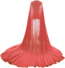 EllieHouse Women's Long Chiffon Bridal Cape Wedding Veil Cloak T13