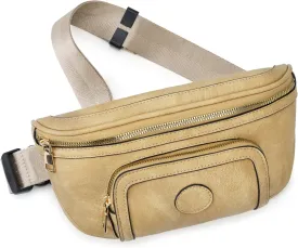 Fanny Pack for Women, Fashion Cross Body Belt bag Vegan Leather Waist Pack with Adjustable Strap