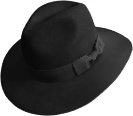Fedoras Hat for Women Male with WovenBelt Decors Magicians Hat Woolen Hat Role Play Costume Dress Up Club Hat