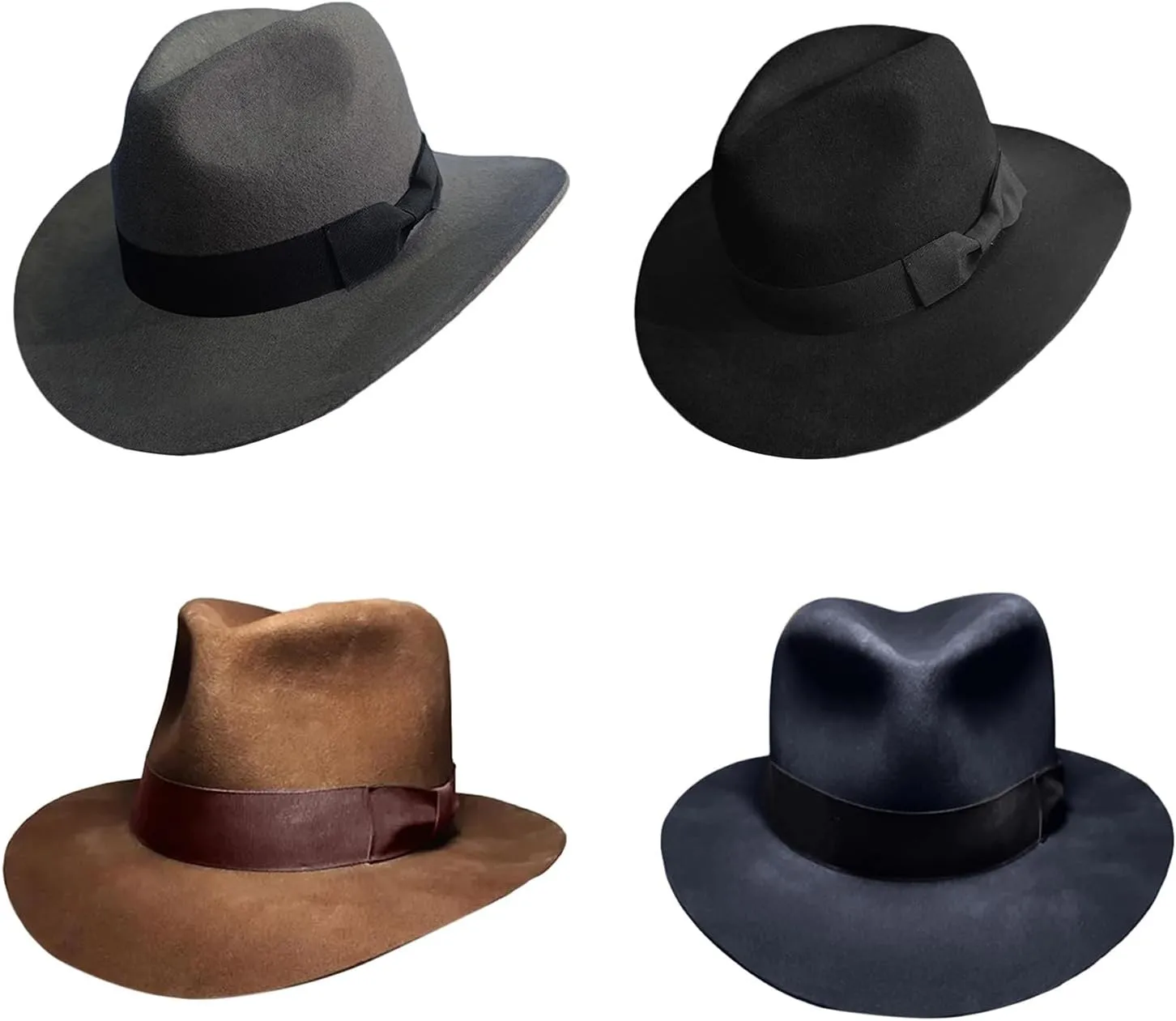 Fedoras Hat for Women Male with WovenBelt Decors Magicians Hat Woolen Hat Role Play Costume Dress Up Club Hat