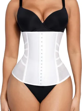 FeelinGirl Waist Trainer for Women Lower Belly Fat Mesh Corset Shapewear Tummy Control Body Shaper with Steel Bones