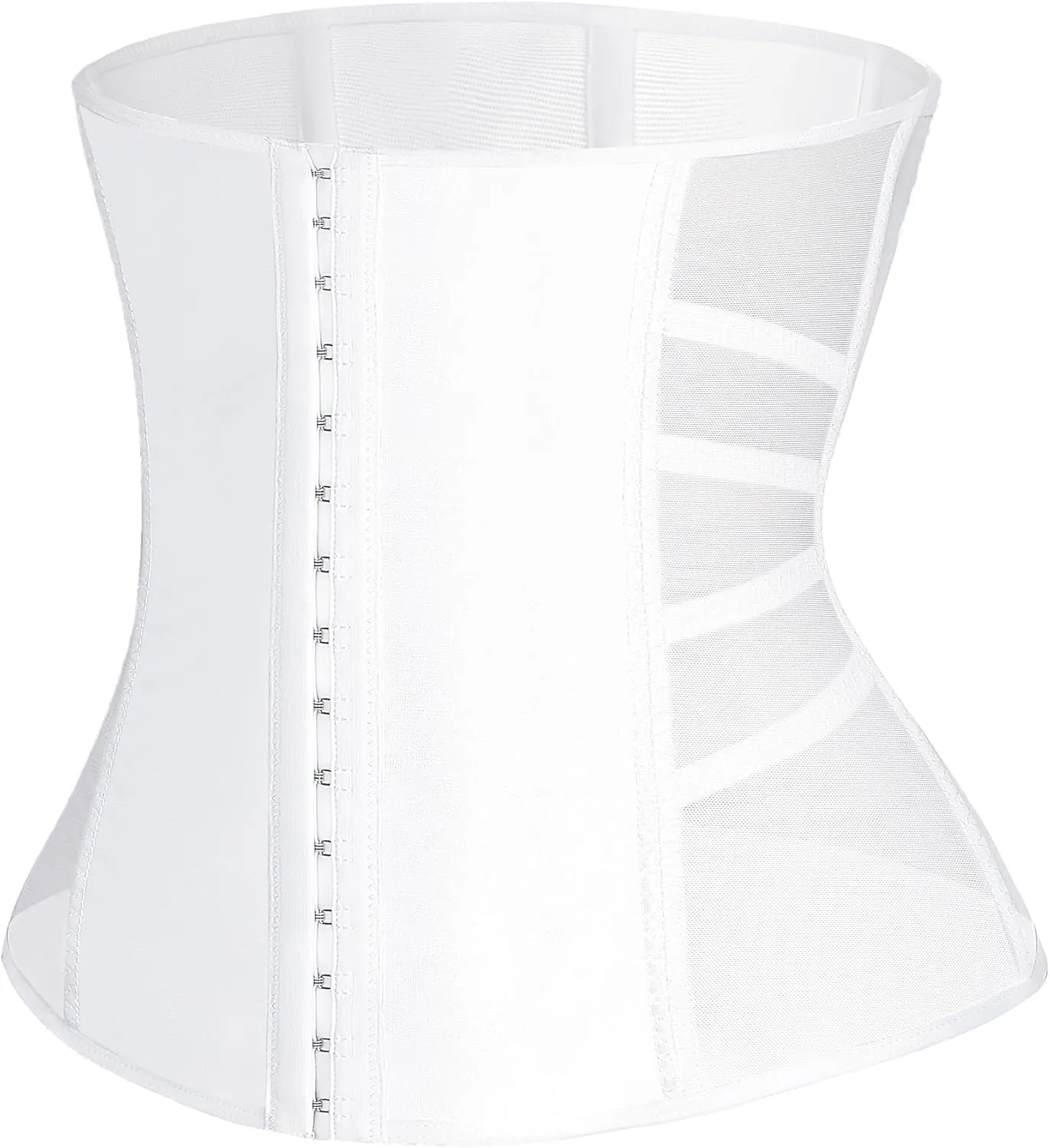FeelinGirl Waist Trainer for Women Lower Belly Fat Mesh Corset Shapewear Tummy Control Body Shaper with Steel Bones