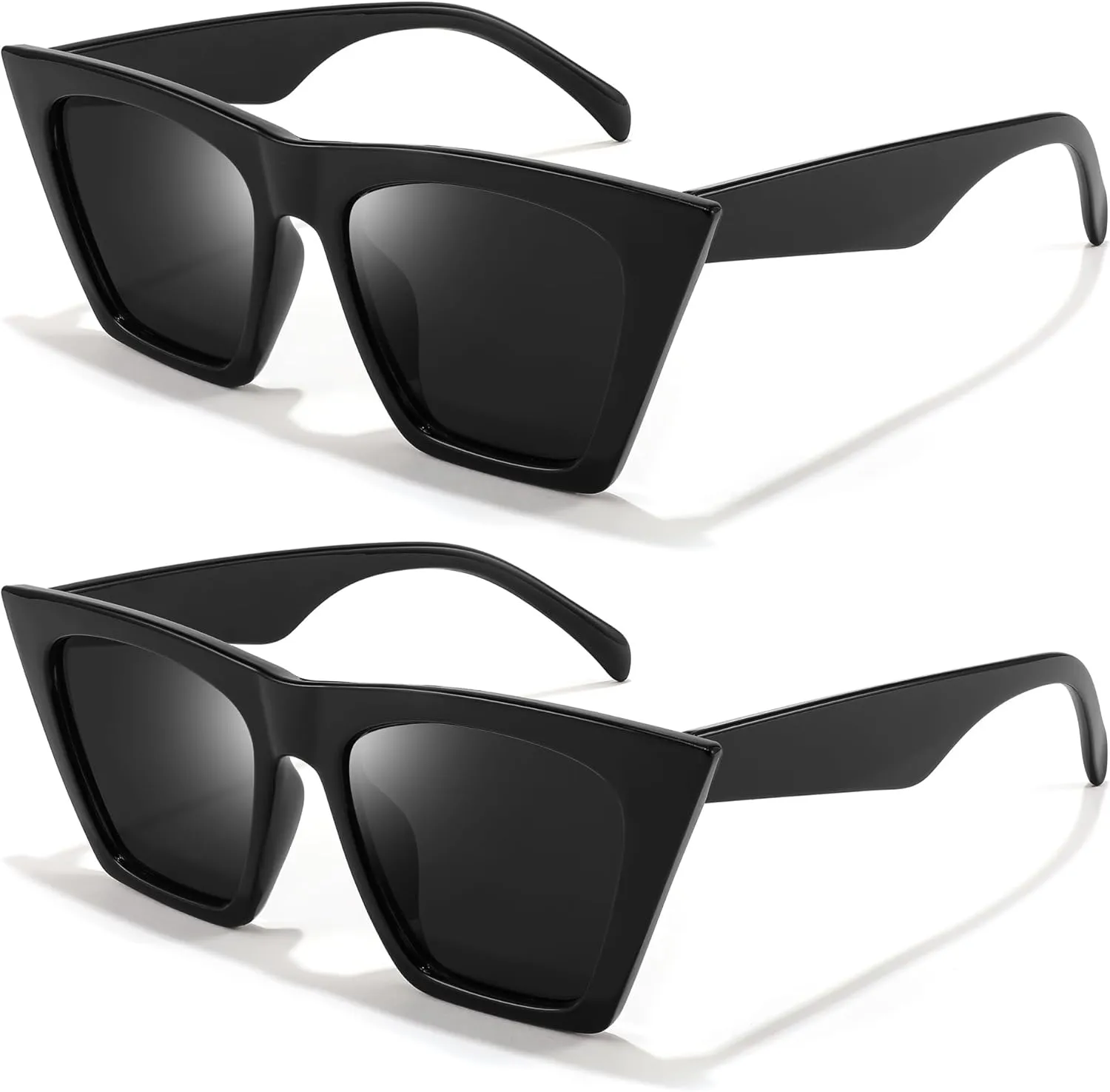 FEISEDY Vintage Square Cat Eye Sunglasses Women Trendy Cateye Sunglasses B2473