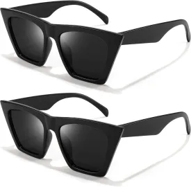 FEISEDY Vintage Square Cat Eye Sunglasses Women Trendy Cateye Sunglasses B2473