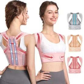 Fit Geno Posture Corrector for Women: Adjustable Lightweight Upper Back Brace for Neck Shoulder & Upper Back Pain Relief - Improve Posture Correct Hunchback Slouching Kyphosis Invisible Under Clothes (M/L Under Bust 32"-45")