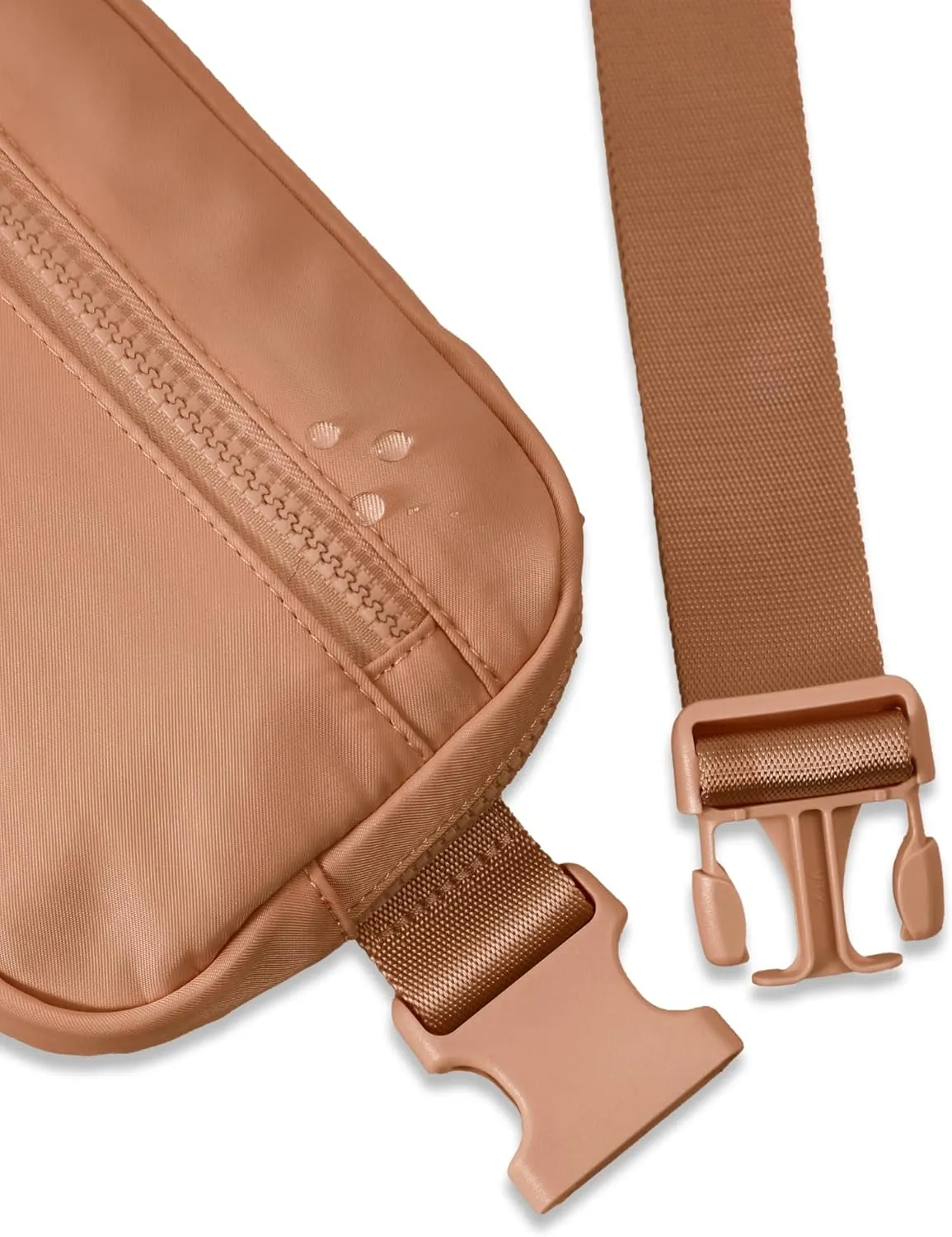 FORZAROCKET Essential Belt Bag w/Long Strap 70" & Front Zip Pocket  Crossbody Bag w/Extended Strap  Fanny Pack for Women Men  Two-Way Zipper Sling Bag  Travel & Plus Size Friendly, Caramel