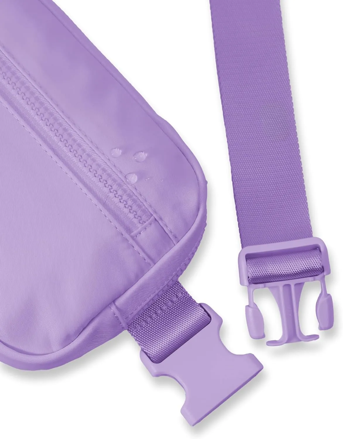 FORZAROCKET Essential Belt Bag w/Long Strap 70" & Front Zip Pocket  Crossbody Bag w/Extended Strap  Fanny Pack for Women Men  Two-Way Zipper Sling Bag  Travel & Plus Size Friendly, Cloud Purple