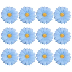 Framendino, 12 Pack Blue Daisy Clip Flower Clips Small Sunflower Hairpins Bridal Accessories for Women Girls Beach Wedding Decor