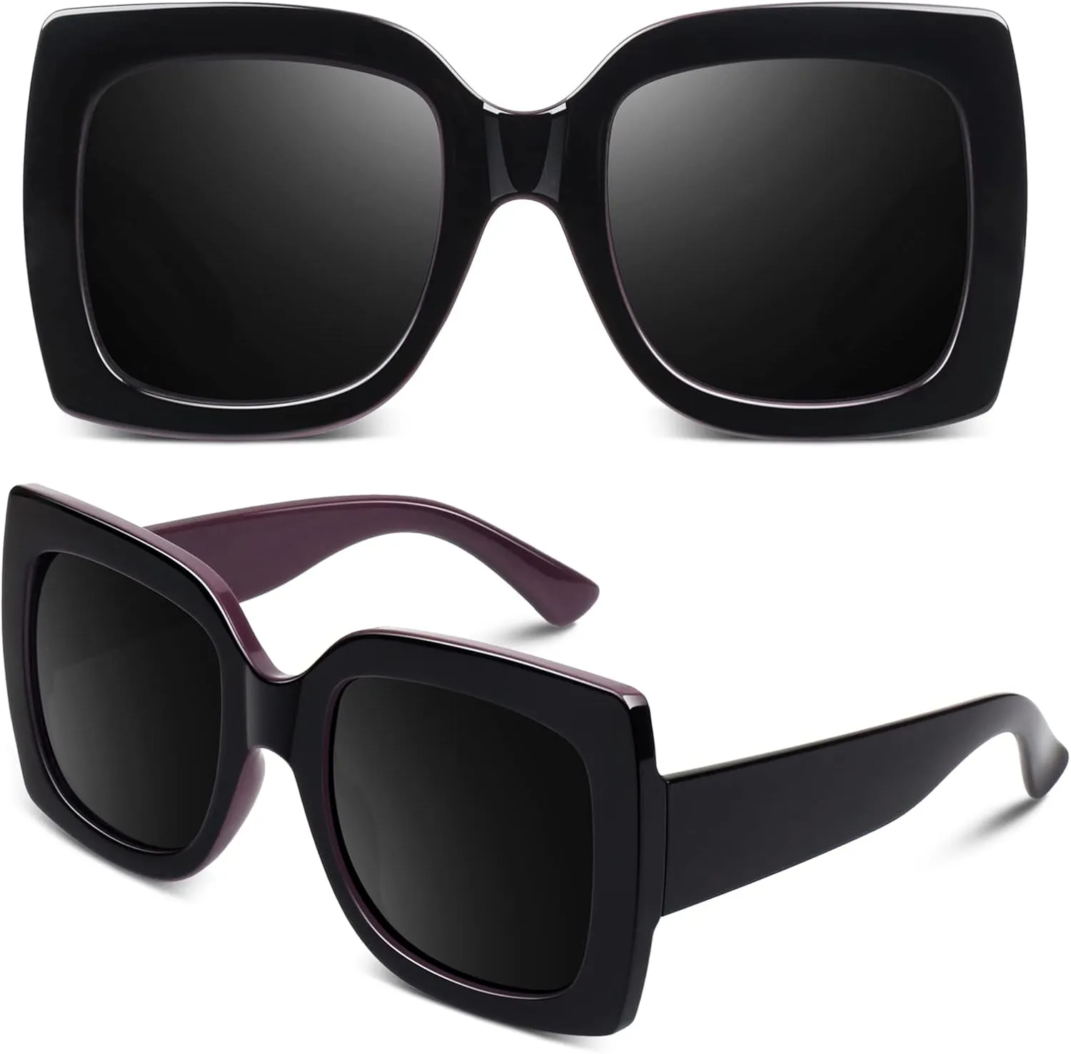 GQUEEN Oversized Square Frame Sunglasses Womens Retro Vintage Trendy Shades,S904