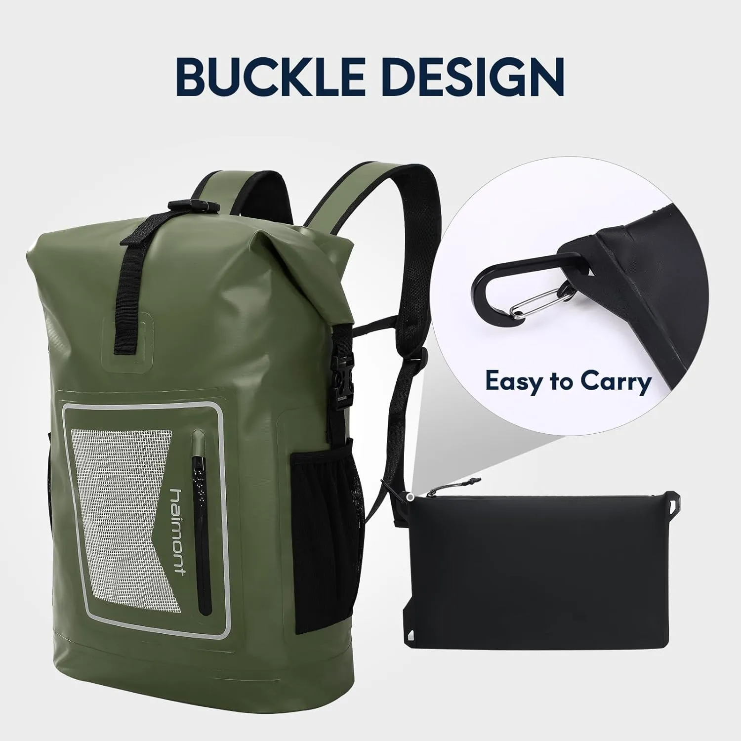 Haimont Waterproof Pouch, Small Waterproof Dry Bag with Upgrade Zipper for Travel Boating Kayaking Hiking Document Organizer