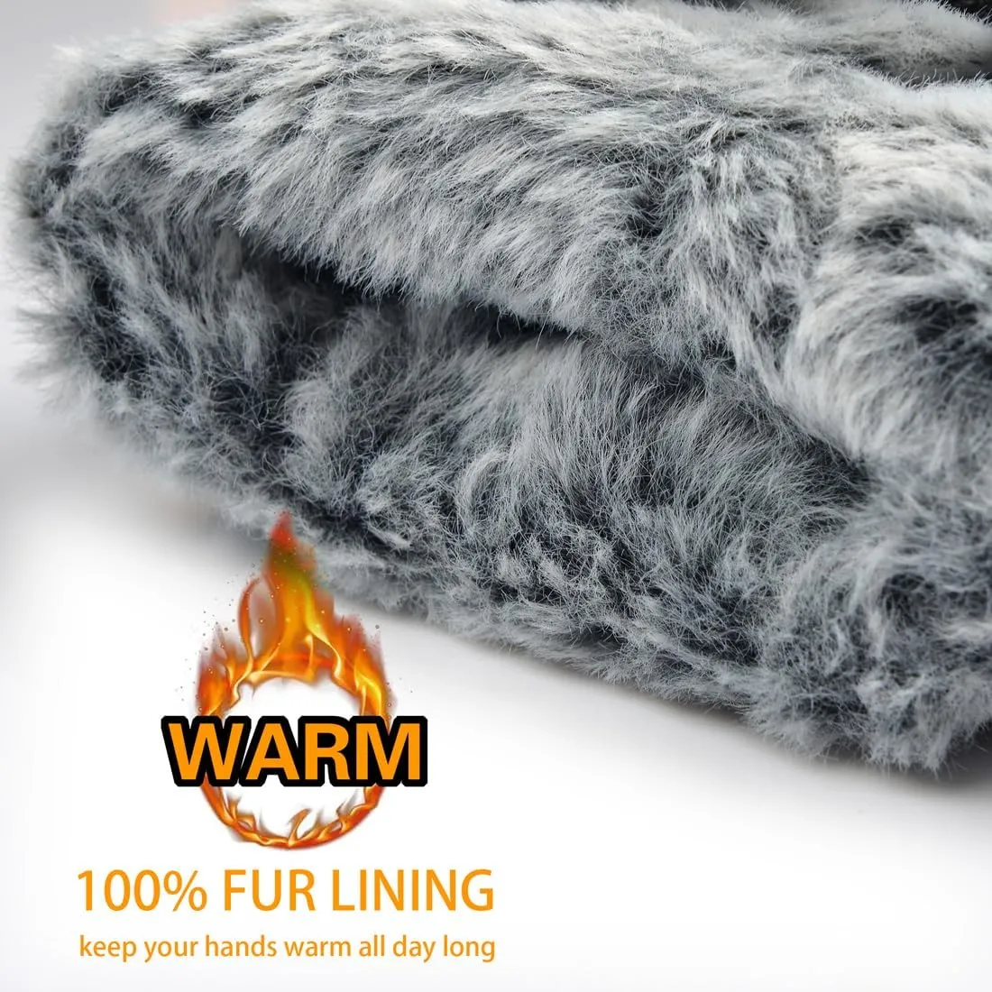 Harssidanzar Men's Leather Gloves Sheepskin Touchscreen Texting Warmth Fur Lined Winter Driving Leather Gloves SM043US