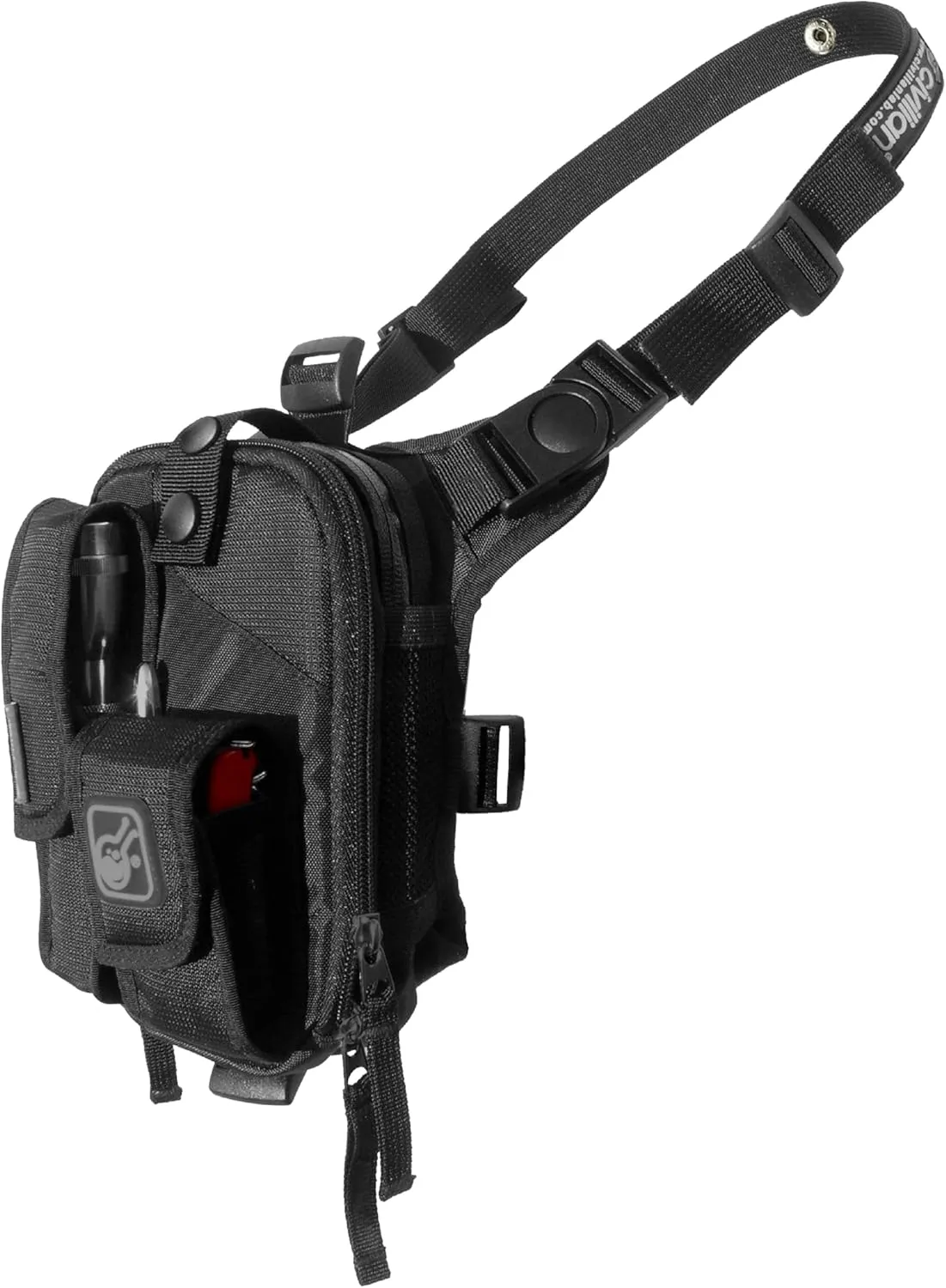 Hazard 4 Covert RG Multi-Configuration Small Pack System - Escape Chest Pack, Loader Chest Pack, Covert Anatomic RG Padded Deluxe Shoulder Harness - Tool Kit, Camera, Cycling, Flashlight - Black