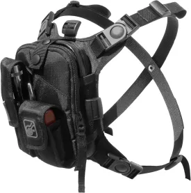 Hazard 4 Covert RG Multi-Configuration Small Pack System - Escape Chest Pack, Loader Chest Pack, Covert Anatomic RG Padded Deluxe Shoulder Harness - Tool Kit, Camera, Cycling, Flashlight - Black