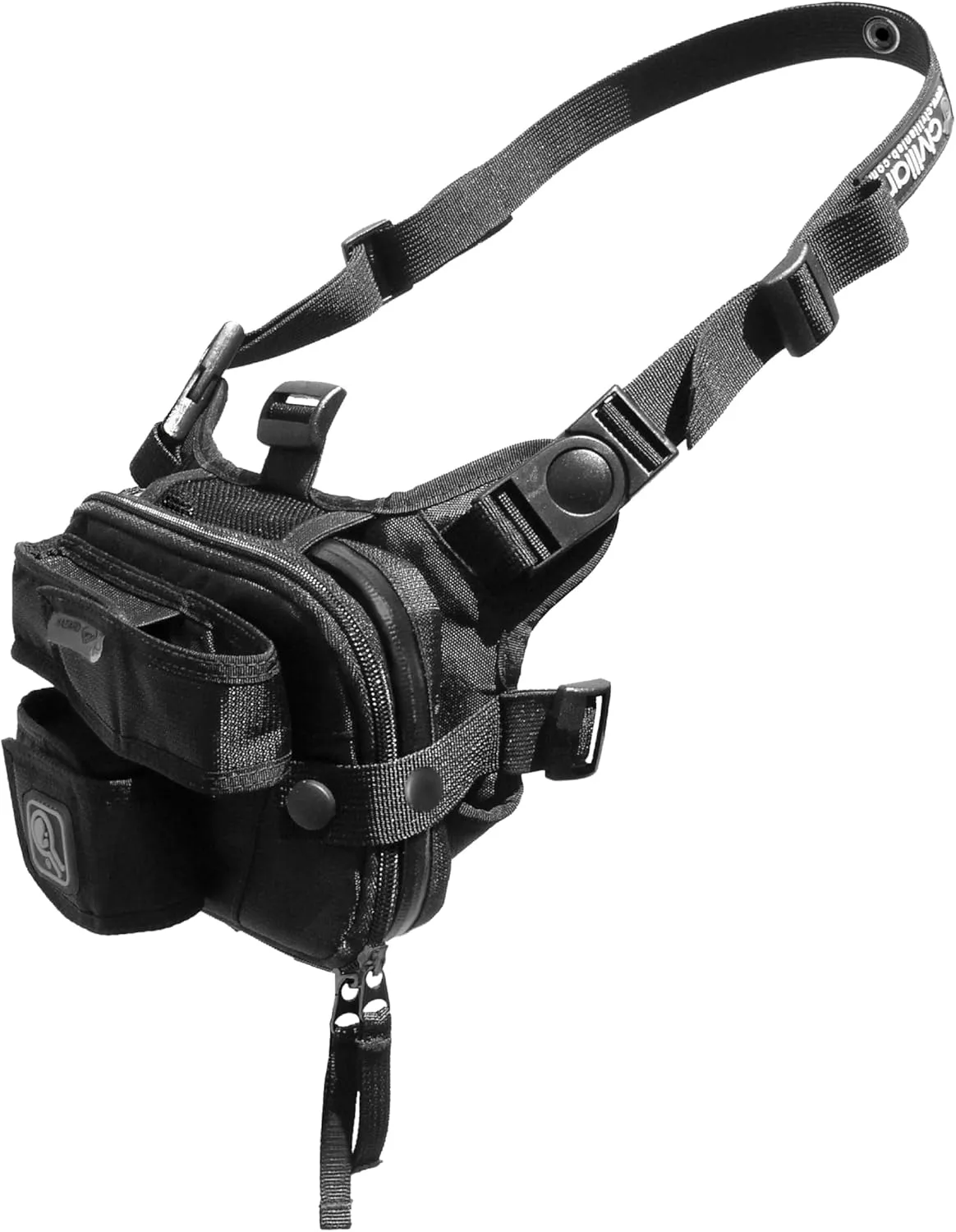 Hazard 4 Covert RG Multi-Configuration Small Pack System - Escape Chest Pack, Loader Chest Pack, Covert Anatomic RG Padded Deluxe Shoulder Harness - Tool Kit, Camera, Cycling, Flashlight - Black