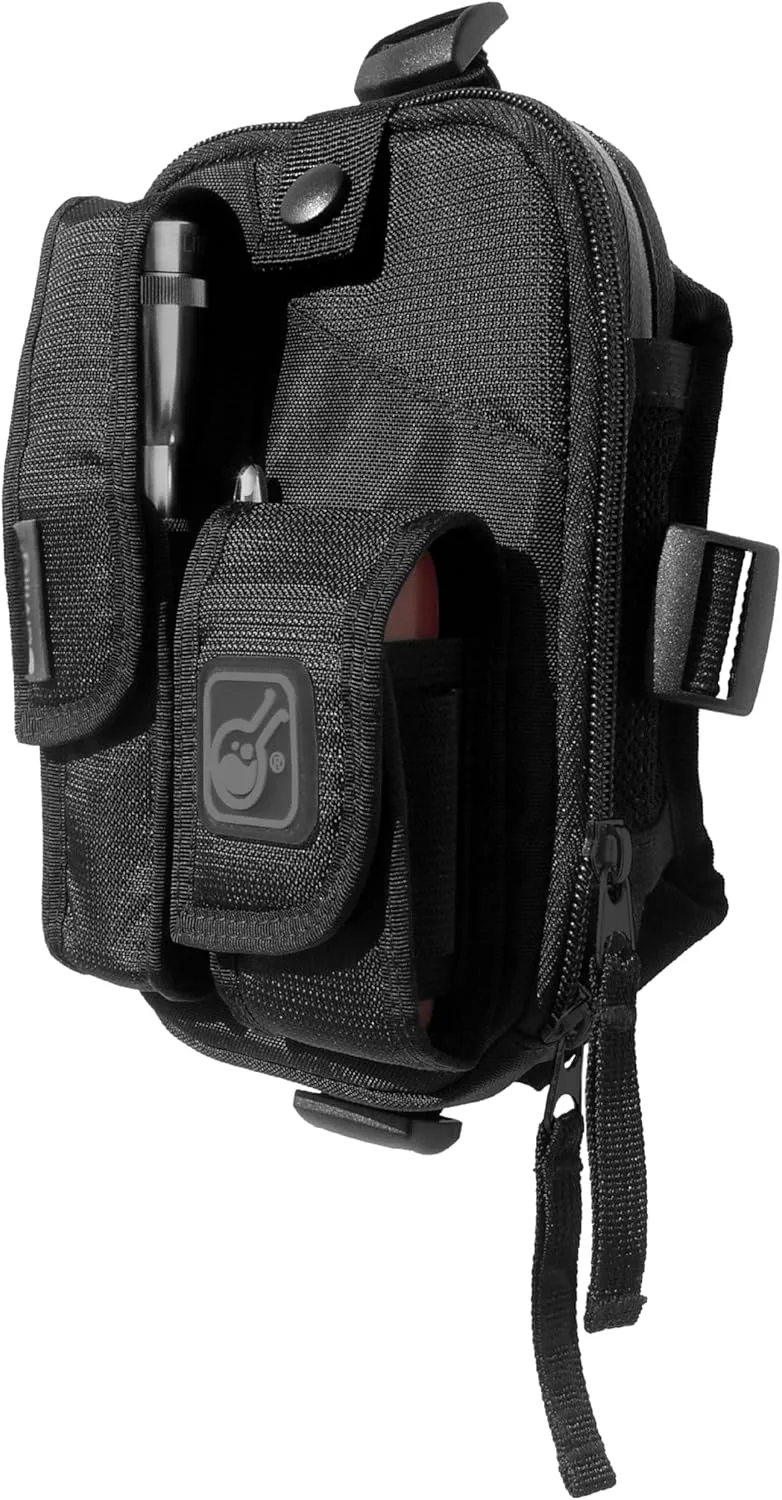 Hazard 4 Covert RG Multi-Configuration Small Pack System - Escape Chest Pack, Loader Chest Pack, Covert Anatomic RG Padded Deluxe Shoulder Harness - Tool Kit, Camera, Cycling, Flashlight - Black