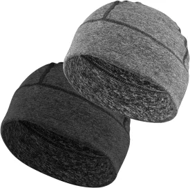 Headshion Fleece Hat Watch Cap 2 Pack Thick Skull Cap Helmet Liner Winter Warm Beanie