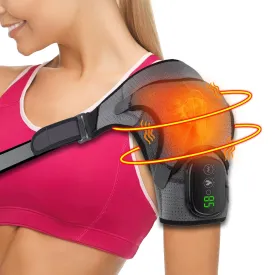 Heated Shoulder Brace for Men/Women, USB Rechargeable Shoulder Heating Pad, Shoulder Massager for Pain Relief, Cordless Heated Shoulder Wraps for Left/Right Rotator Cuff Support, 5000mAh