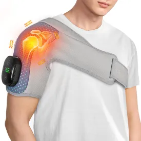 Heated Shoulder Wrap Massager Cordless Electric Shoulder Heating Pad for Neck with Massage 3 Heat & Vibration
