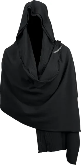 HOMELEX Medieval Black Padme Cape Shawl Post Apocalyptic Cloak Black Hooded Cowl