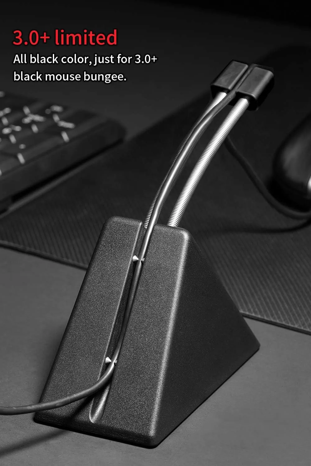 Hotline Games Mouse Bungee 3.0  Mouse Cord Clip Cord Management System Fixer Holder for Esports FPS Game (3.0  Black)