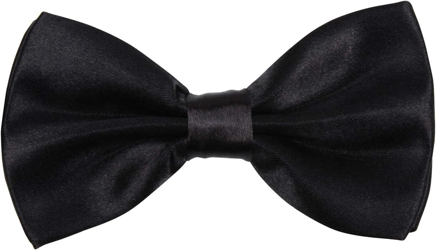 ICObuty Neck Bowtie Tuxedo for Men Adjustable Solid Satin Pre-tied 12 Pcs Wedding Party