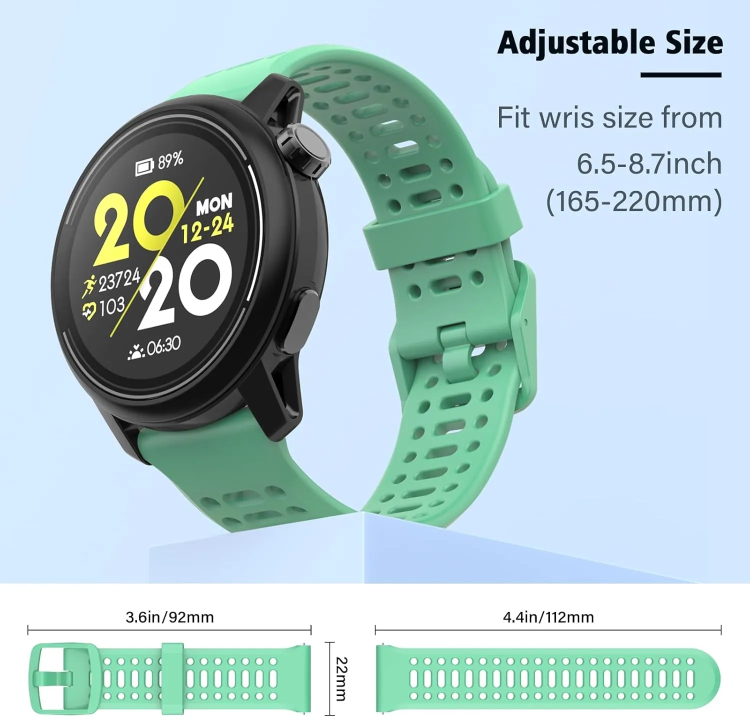 ISABAKE Watch Bands for Coros Pace 3/Apex 2 Pro/Apex Pro/Apex 46mm Smart Watch, 2mm Quick Release Sports Silicone Watch Band Breathable Wristband Strap for Coros Watch