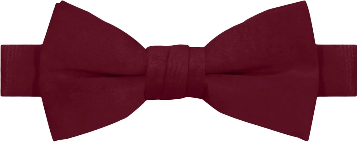 Jacob Alexander Boy's Kids Pretied Banded Adjustable Solid Color Bowtie