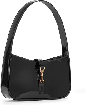 JQWSVE Purses for Women Shoulder Bag Y2k Red Purse Small Black Clutch Purse Faux Leather Hobo Handbag Cute Mini Tote Purse