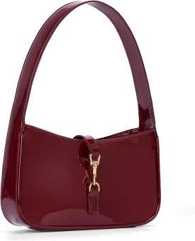 JQWSVE Purses for Women Shoulder Bag Y2k Red Purse Small Black Clutch Purse Faux Leather Hobo Handbag Cute Mini Tote Purse