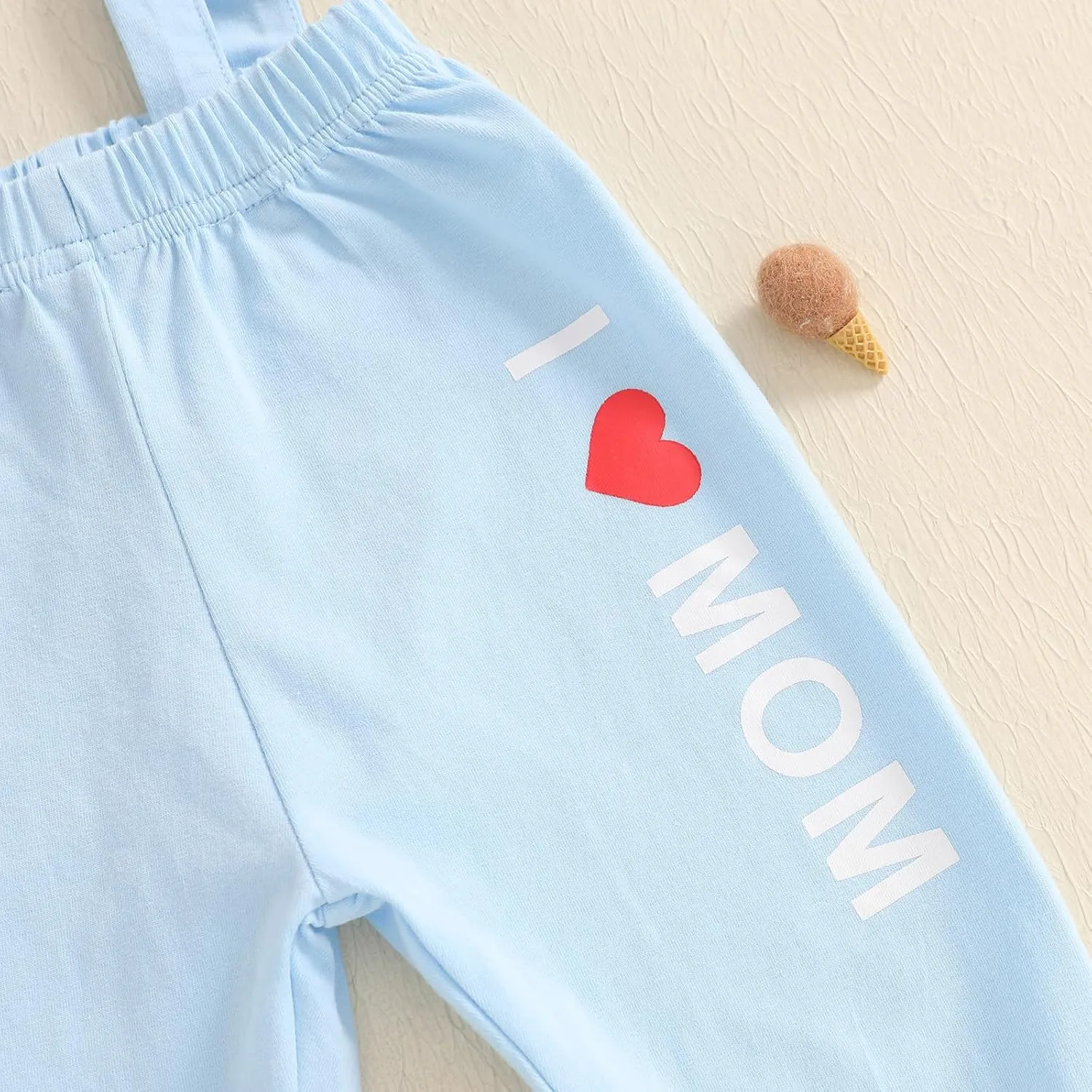 Karuedoo My 1st Mother's Day Baby Boy Outfit Short Sleeve Bowtie Romper I Love Mom Suspender Pants Hat 3 Piece Clothes Set