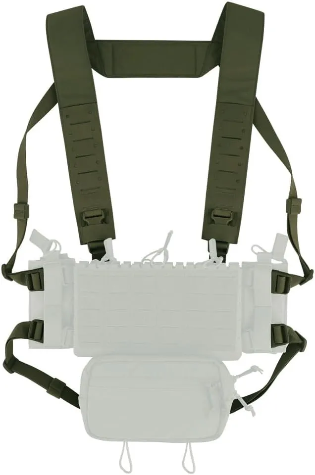 KRYDEX Laser Cut Shoulder Strap H Harness and Back Strap with Quick Release Buckles for MK3 MK4 MK5 Chest Rig