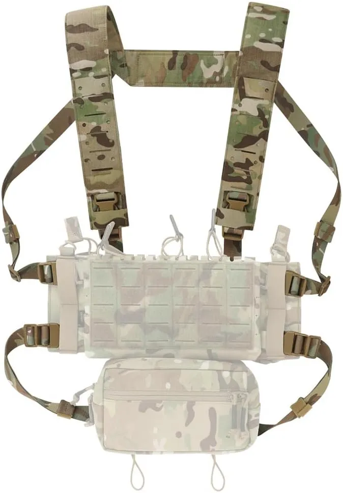 KRYDEX Laser Cut Shoulder Strap H Harness and Back Strap with Quick Release Buckles for MK3 MK4 MK5 Chest Rig