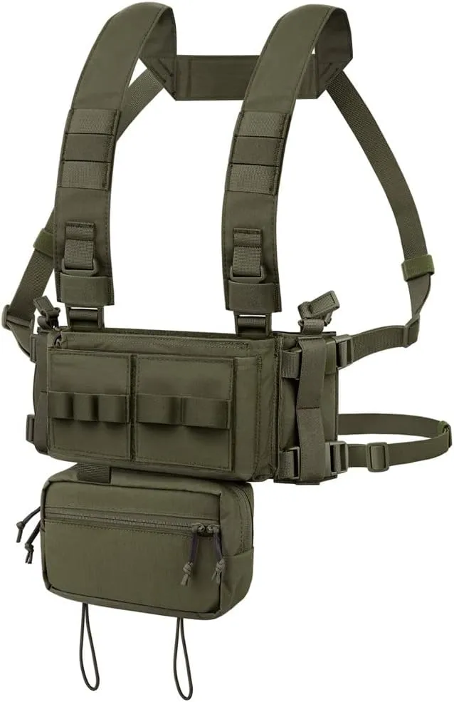 KRYDEX Micro Chest Rig with 5.56/7.62 Magazine Holder,Wing Pouches,Dangler Pouch,Fat Strap Shoulder Harness Set