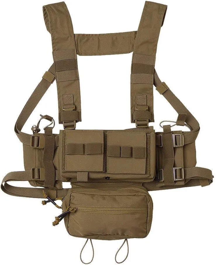KRYDEX Micro Chest Rig with 5.56/7.62 Magazine Holder,Wing Pouches,Dangler Pouch,Fat Strap Shoulder Harness Set