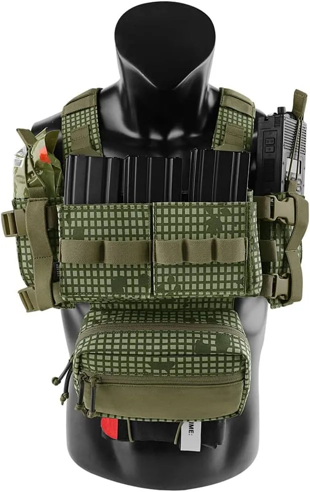 KRYDEX Micro Chest Rig with 5.56/7.62 Magazine Holder,Wing Pouches,Dangler Pouch,Fat Strap Shoulder Harness Set
