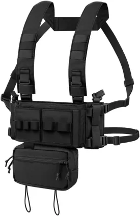 KRYDEX Micro Chest Rig with 5.56/7.62 Magazine Holder,Wing Pouches,Dangler Pouch,Fat Strap Shoulder Harness Set