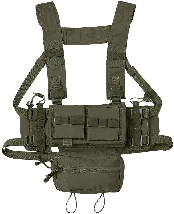 KRYDEX Micro Chest Rig with 5.56/7.62 Magazine Holder,Wing Pouches,Dangler Pouch,Fat Strap Shoulder Harness Set