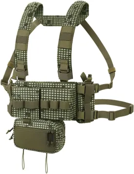 KRYDEX Micro Chest Rig with 5.56/7.62 Magazine Holder,Wing Pouches,Dangler Pouch,Fat Strap Shoulder Harness Set