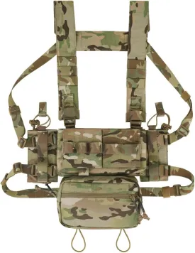 KRYDEX Micro Chest Rig with 5.56/7.62 Magazine Holder,Wing Pouches,Dangler Pouch,Fat Strap Shoulder Harness Set