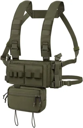 KRYDEX Micro Chest Rig with 5.56/7.62 Magazine Holder,Wing Pouches,Dangler Pouch,Fat Strap Shoulder Harness Set