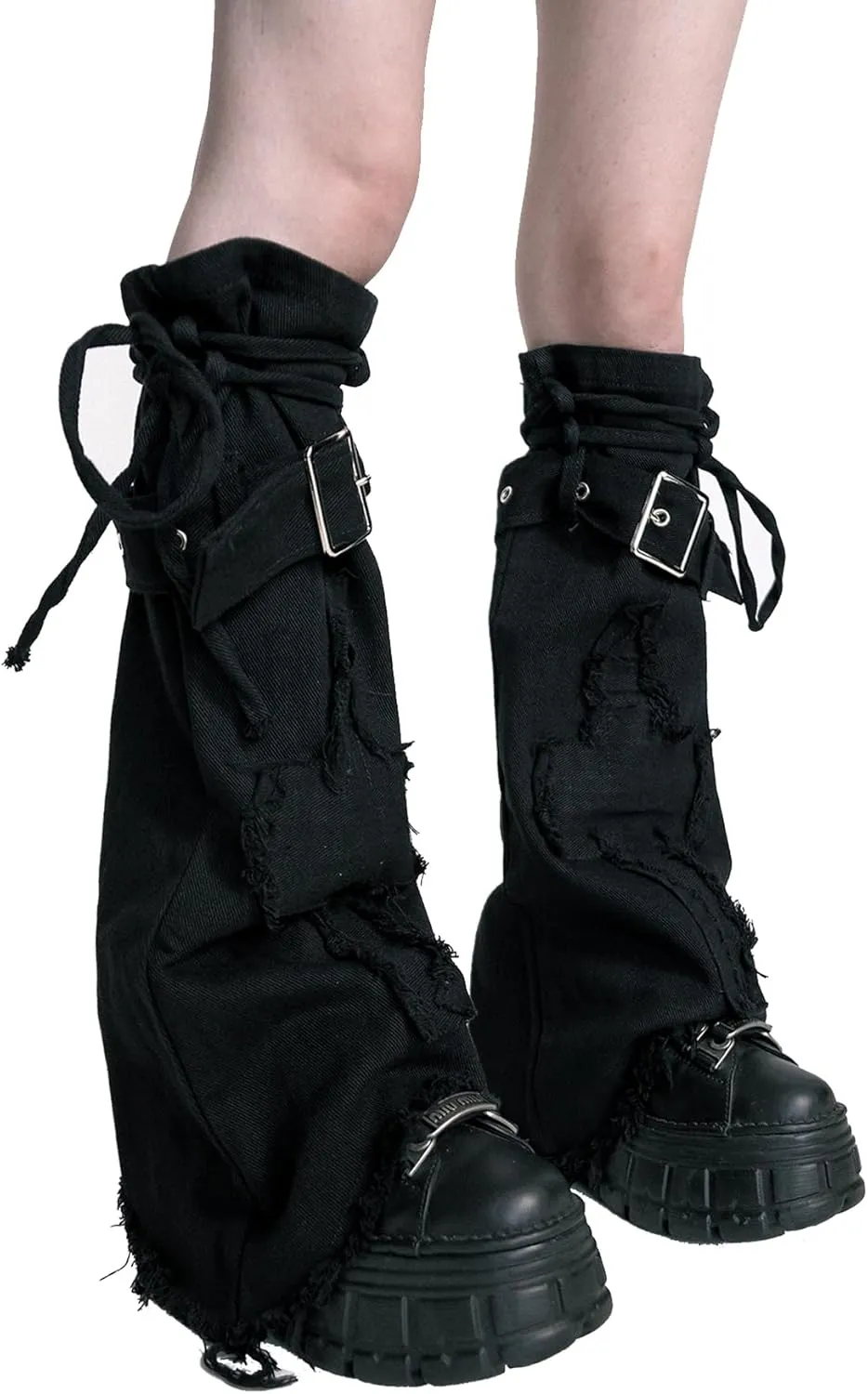 Leg Warmers for Women&Girls Y2K Kawaii Cool Goth Flared Leg Warmers Gyaru Punk Long Leg Baggy Grunge Socks Denim