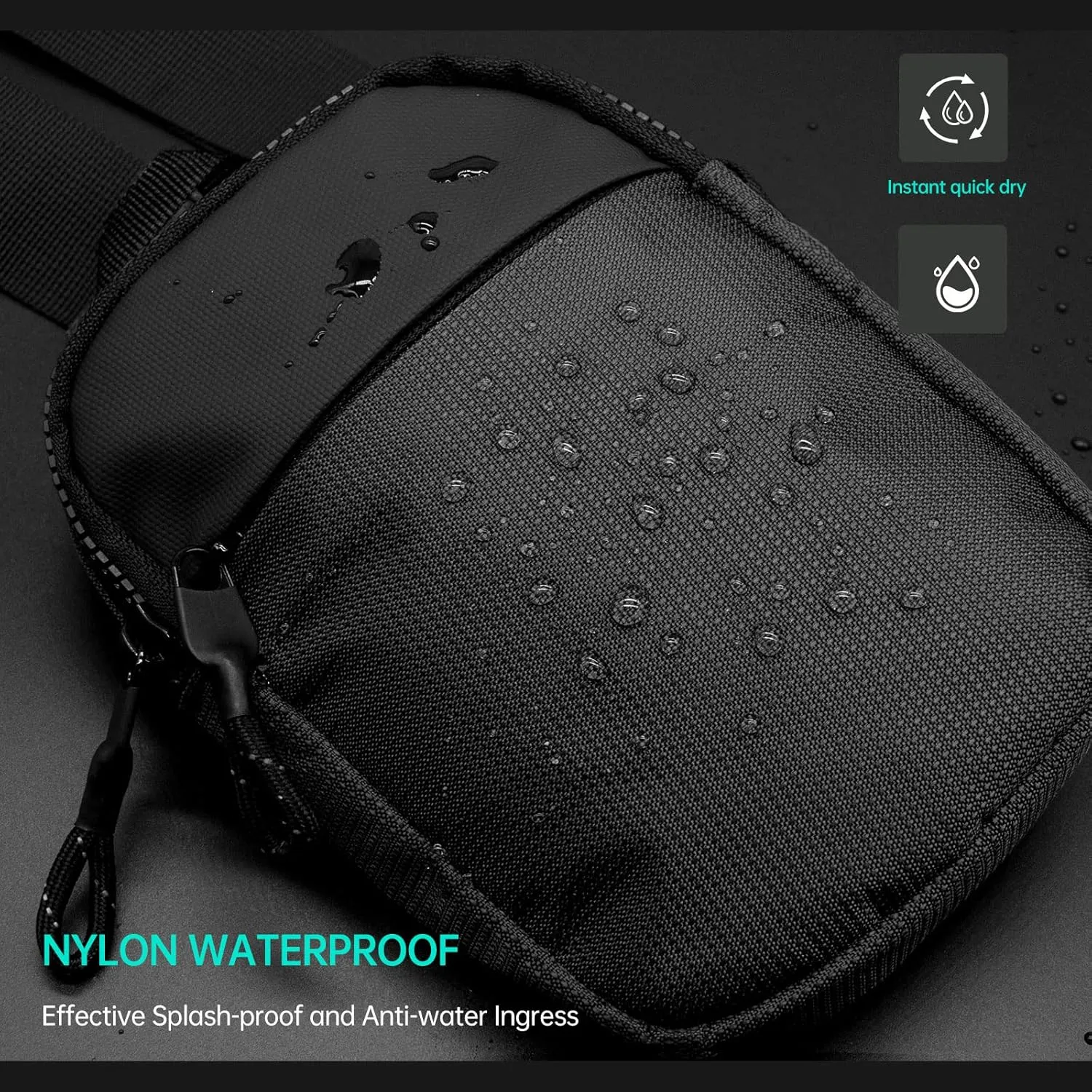Long Keeper Mini Sling Bag - Men Women Small Waterproof Crossbody Bag Casual Phone Chest Bag for Travelling Hiking