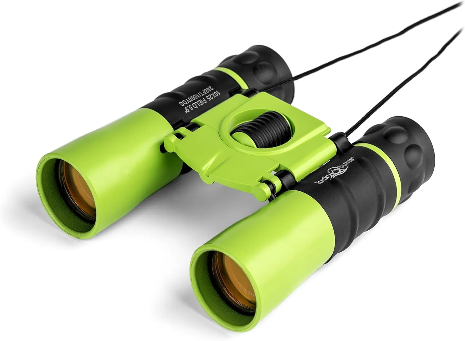 Lucky Bums Youth Kids 10x25 Objective Power Lens Scout Bino Compact Binoculars