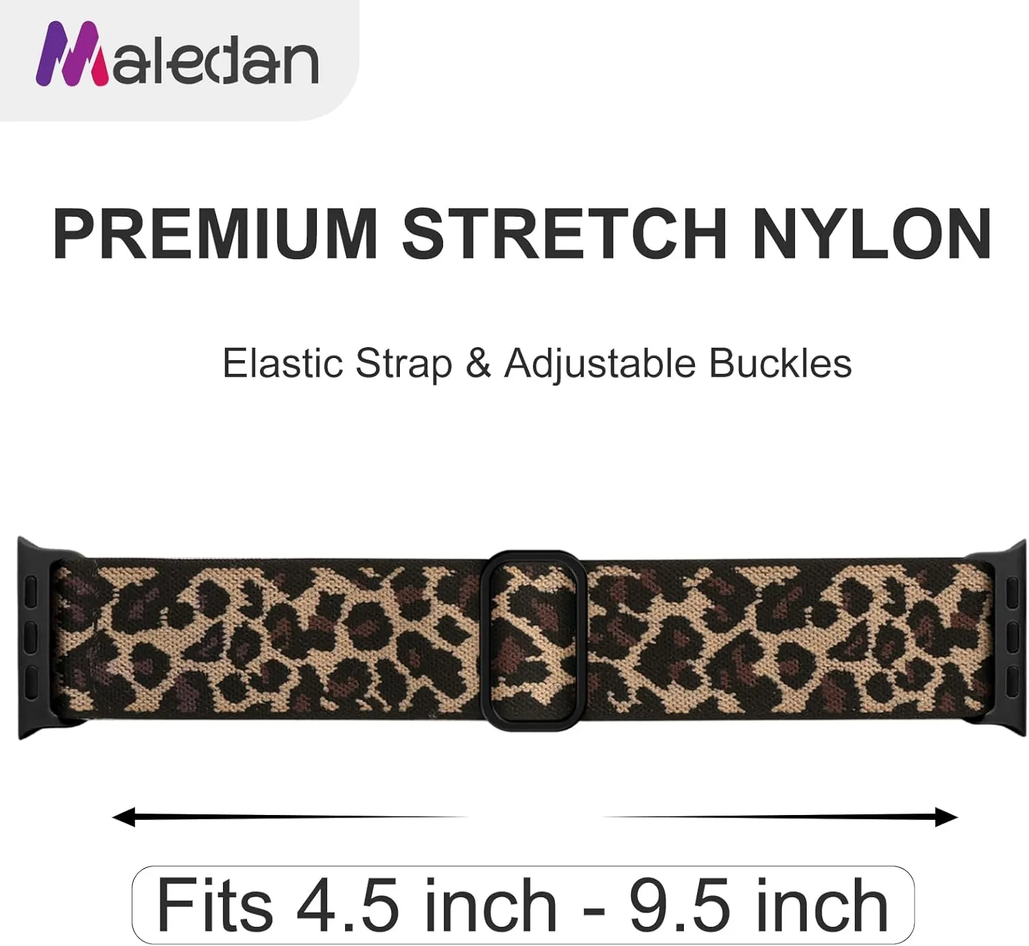 Maledan 10 Pack Stretchy Bands Compatible with Apple Watch Band Women Men 38mm 40mm 41mm 42mm 44mm 45mm 46mm 49mm, Soft Waterproof Nylon Elastic Strap for iWatch Series 10 9 8 7 6 5 4 3 2 1 SE Ultra