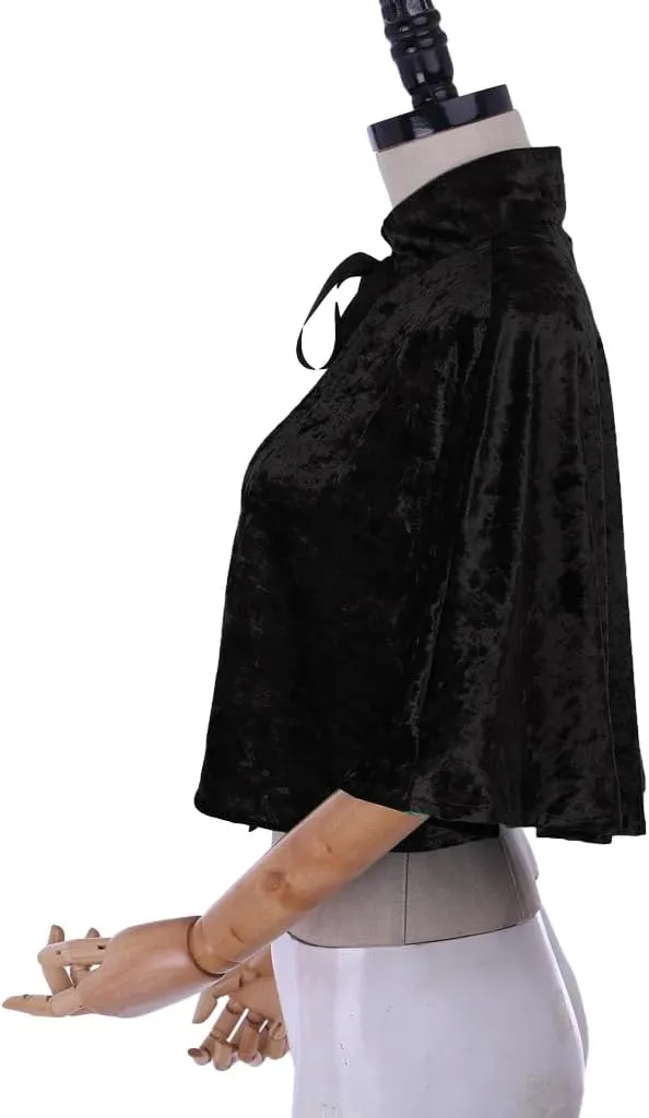 Medieval Shawl Women Renaissance Velvet Cape Wraps Costume Lace Gothic Lolita Cloak for Party