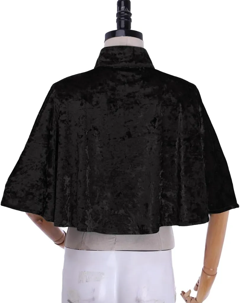 Medieval Shawl Women Renaissance Velvet Cape Wraps Costume Lace Gothic Lolita Cloak for Party